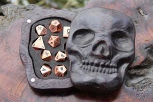 Win a Wooden Skull Case With Set of Metal RPG Dice worth ~US